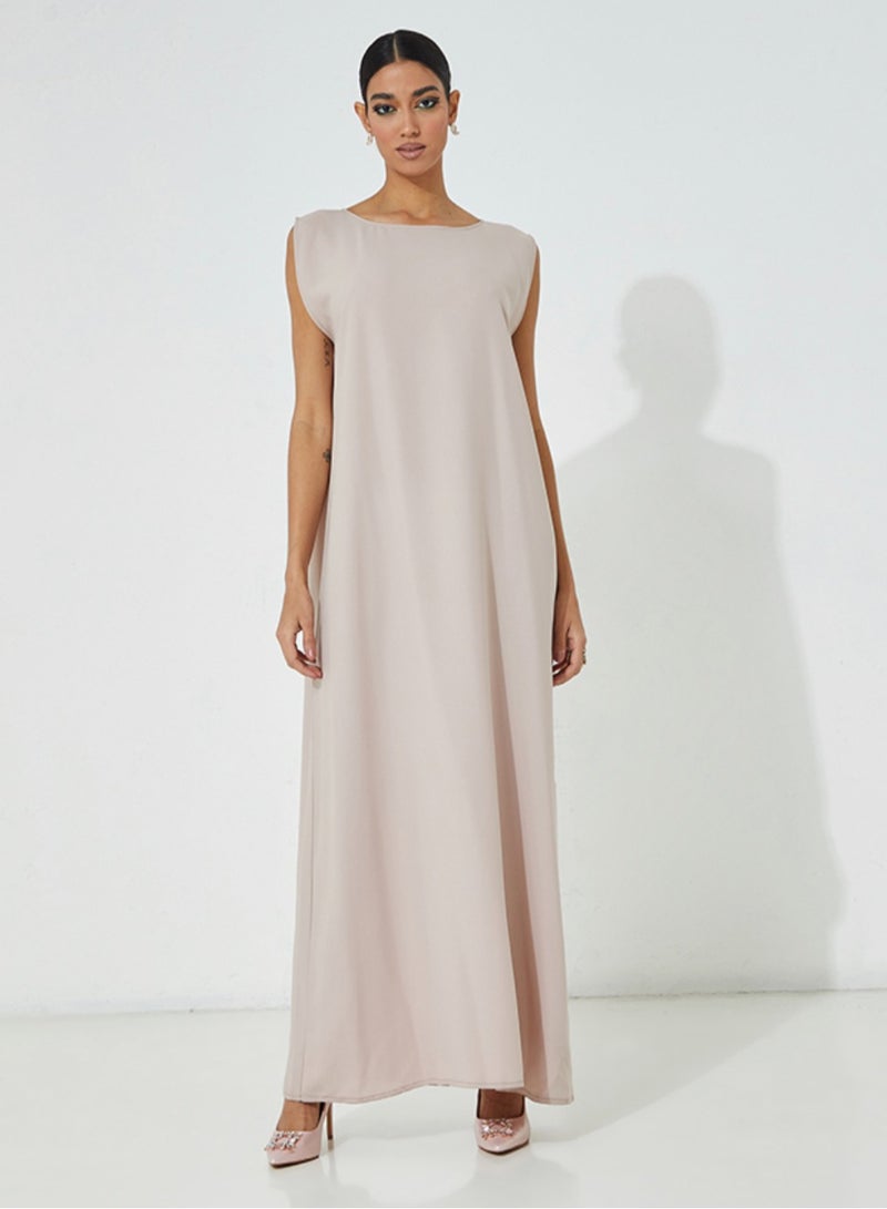 Rosette Abaya Sleeveless Column Dress 
