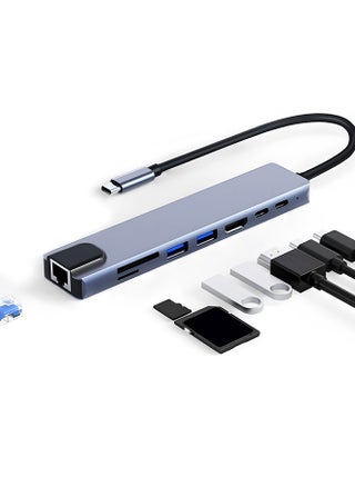 8-in-1 Docking Station Multi-function USB-C HUB with USB (2.0/3.0/C), HDTV, SD/TF Card Reader, PD Charging, Ethernet Port, for Phone, Computer - pzsku/Z7F7F398AB0B4F159F865Z/45/_/1726219488/2e92dfec-7b88-4d8b-a1d2-1dbb6b4e61d7