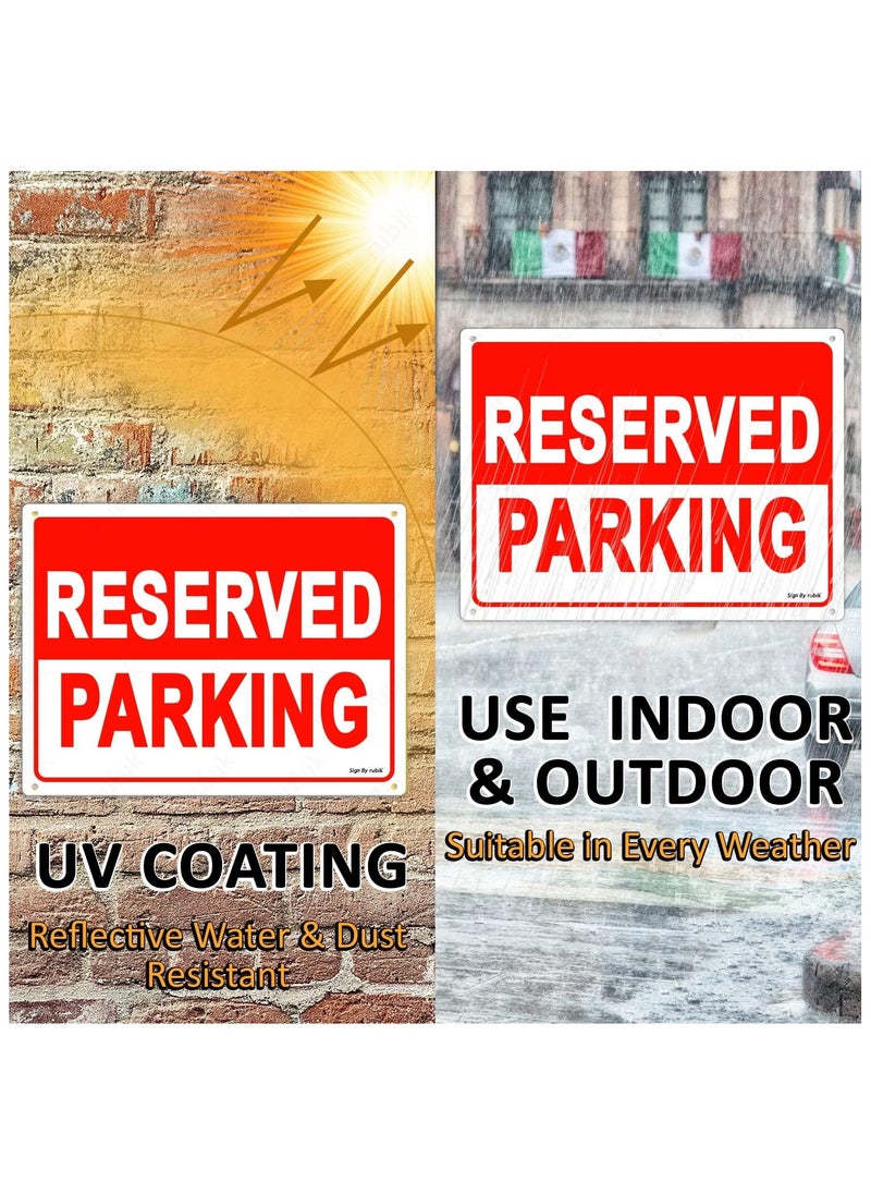 Rubik Reserved Parking Sign 20x15cm, UV Protected Weather Resistant Reflective Plastic Sign (1pc, Red/White)  - Image 4