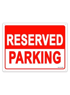 Reserved Parking Sign 20x15cm, UV Protected Weather Resistant Reflective Plastic Sign (1pc, Red/White)
