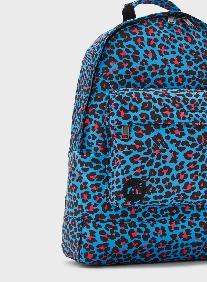 MI-PAC Leopard Print Zip Pocket Backpack