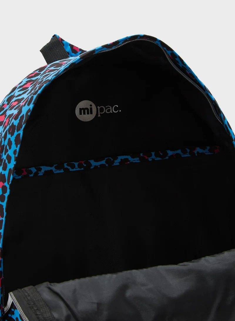 MI-PAC Leopard Print Zip Pocket Backpack