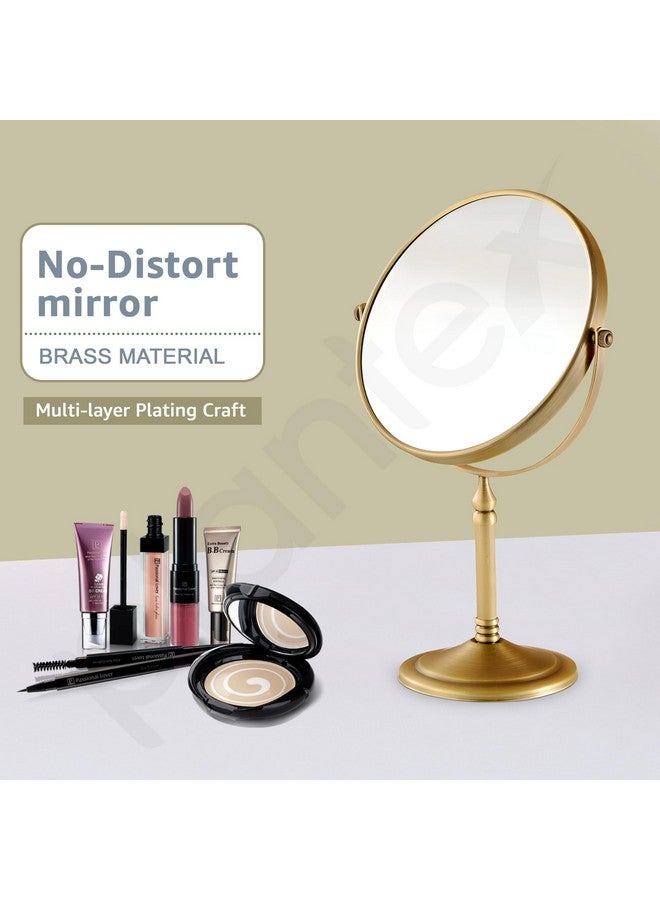 Plantex Premium Brass Magnifying Mirror/Dual Side Makeup Mirror with Stand/Shaving Mirror for Bathroom with 5x/1x Magnification (8 Inch-Brass Antique/Tabletop) - Image 5