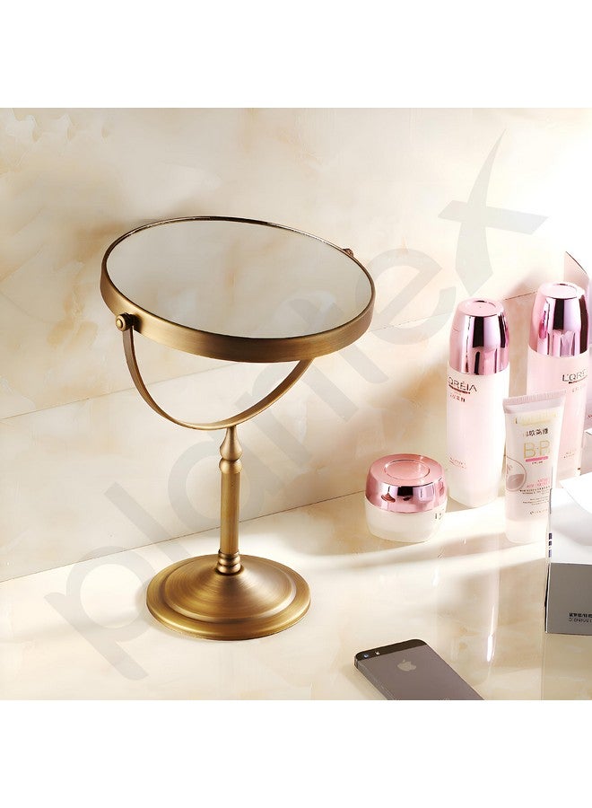 Plantex Premium Brass Magnifying Mirror/Dual Side Makeup Mirror with Stand/Shaving Mirror for Bathroom with 5x/1x Magnification (8 Inch-Brass Antique/Tabletop) - Image 3