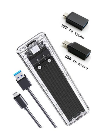 M.2 NVMe Enclosure SSD Adapter 10Gbps USB C 3.1 Tool-Free External Solid State Drive Enclosure NVMe Reader Supports M and B&M Keys and Size 2230/2242/2260/2280 SSDs Clear - pzsku/Z7F7F77DEBBBA5C03B8A5Z/45/1741958164/80f8feff-8c6f-4eea-9c1f-7d321edb81a1