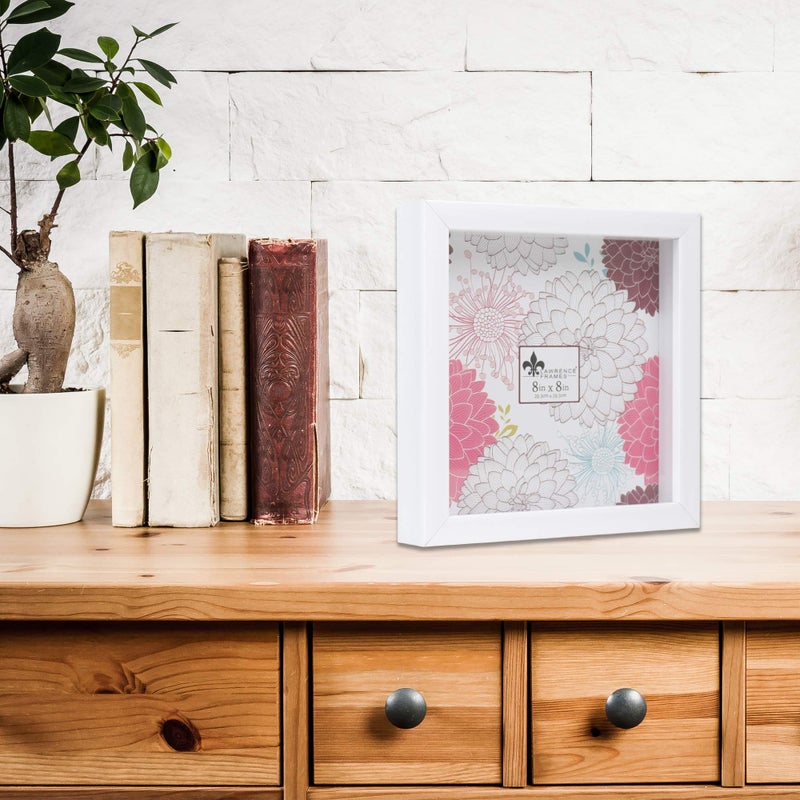 Lawrence Frames 785288 Shadow Box Frame, 8x8, White - Image 5