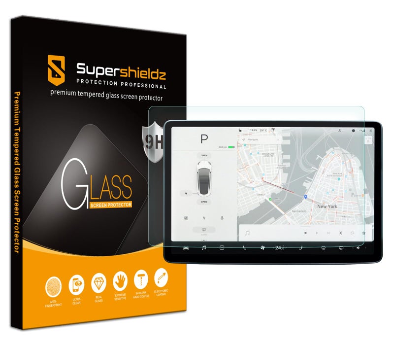 Supershieldz حماية شاشة سوبر شيلدز مضادة للتوهج/مضادة لبصمات الأصابع (مات) مصممة لتيسلا موديل 3 (2023-2017) / موديل Y (2024-2020) زجاج مقسى بحجم 15 بوصة، مضاد للخدش، خالي من الفقاعات - Image 1