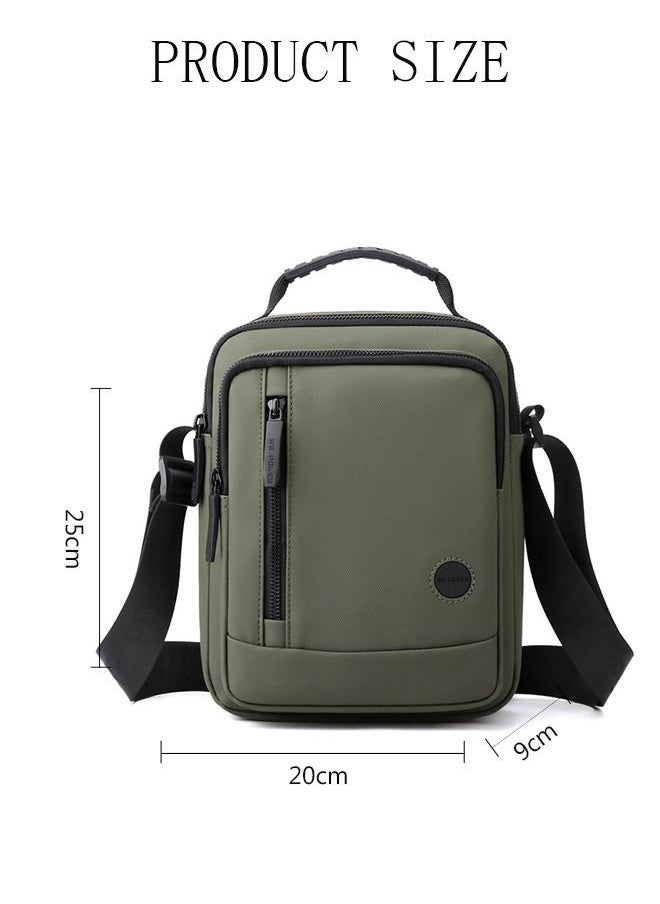 DUNISO - Mens Crossbody Bag Shoulder Bag with Adjustable Strap and Top Handle Multi-layer Functional New Trends Fashion Handbag Green - Image 1