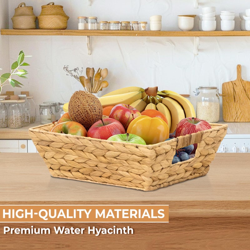 M4DECOR Set of 6 Snack Baskets, Wicker Snack Basket Organizer for Office, Small Wicker Baskets with Handles, (6 Medium Basket) - Image 5