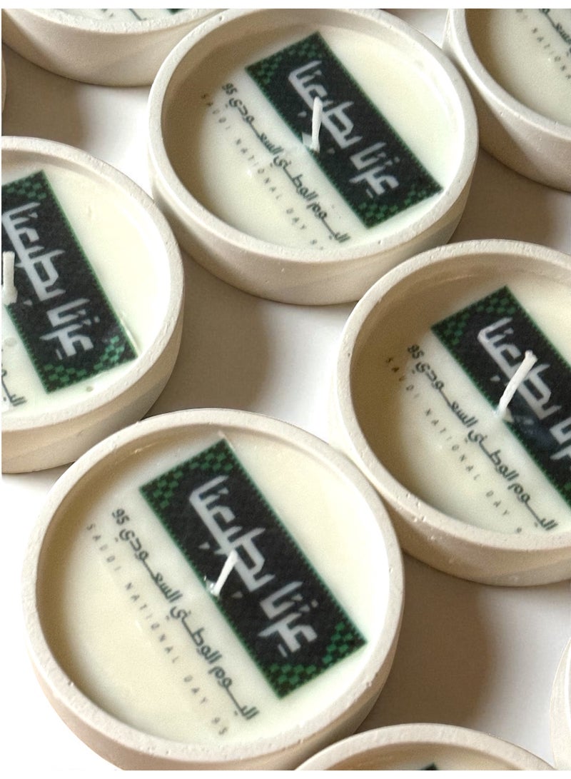 ANUM BY MUNA Saudi National Day 95 Scented Candle Favors (4 Pieces) with Magnetic Palm & Swords Brooch - Image 5