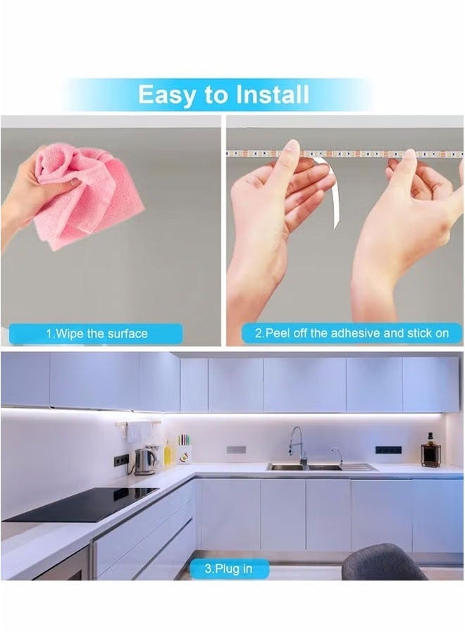 5M LED Strip Lights, LED Strip Kit, Super Bright 24V LED Tape Lights USB Powered Flexible Under Cabinet Light for Bedroom,Kitchen,Home Vanity Mirror Lighting Decor Bedroom Cabinet Boat Decor (Warm White) - Image 2