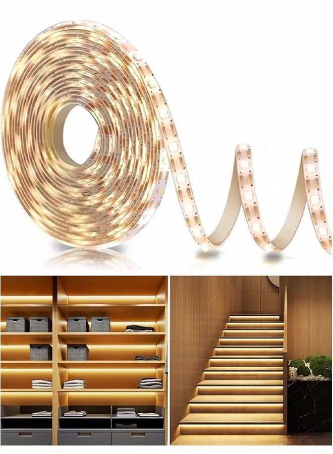 5M LED Strip Lights, LED Strip Kit, Super Bright 24V LED Tape Lights USB Powered Flexible Under Cabinet Light for Bedroom,Kitchen,Home Vanity Mirror Lighting Decor Bedroom Cabinet Boat Decor (Warm White)  - Image 1