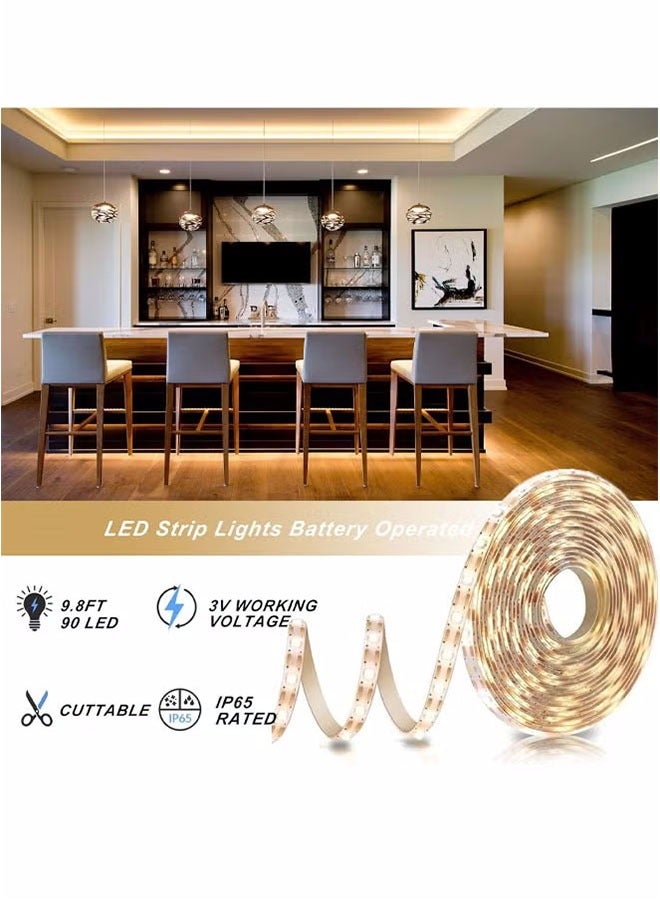 5M LED Strip Lights, LED Strip Kit, Super Bright 24V LED Tape Lights USB Powered Flexible Under Cabinet Light for Bedroom,Kitchen,Home Vanity Mirror Lighting Decor Bedroom Cabinet Boat Decor (Warm White)  - Image 2