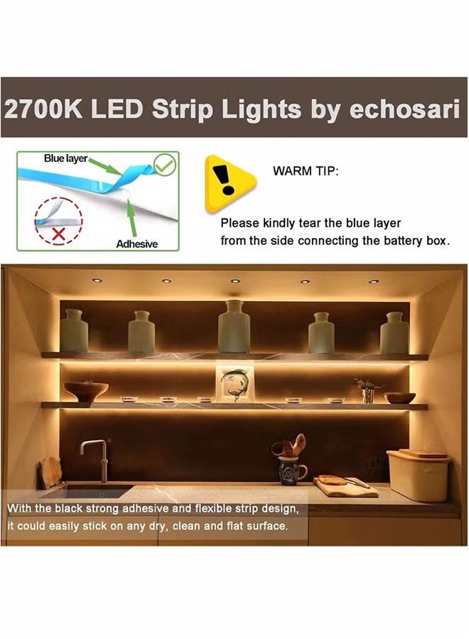 5M LED Strip Lights, LED Strip Kit, Super Bright 24V LED Tape Lights USB Powered Flexible Under Cabinet Light for Bedroom,Kitchen,Home Vanity Mirror Lighting Decor Bedroom Cabinet Boat Decor (Warm White)  - Image 4