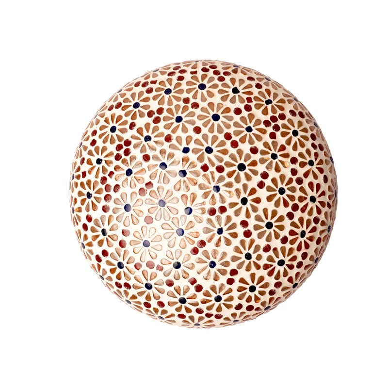 earthenmetal Handcrafted Mosaic Pink Colour Flower Design Glass Ceiling Light - Image 4