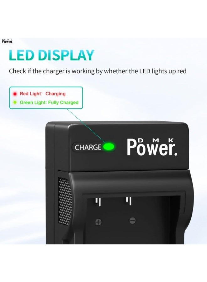 DMK Power NB-10L Battery Charger TC600E for Canon PowerShot NB-10L Batteries (G15, G16, G1 X, SX40 HS, SX50 HS, SX60 HS & More) - Image 2