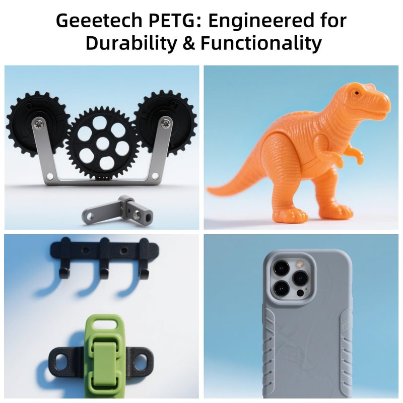 Geeetech PETG Filament 1.75mm Transparent, 1 KG (2.2lbs) Neatly Wound Spool 3D Printer Filament, High-Toughness, Â±0.02mm Accuracy, Non-Clogging & Non-Stringing, Fits Most FDM Printers, Clear - Image 4