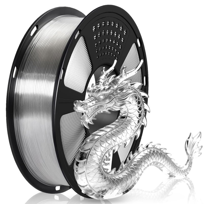 Geeetech PETG Filament 1.75mm Transparent, 1 KG (2.2lbs) Neatly Wound Spool 3D Printer Filament, High-Toughness, Â±0.02mm Accuracy, Non-Clogging & Non-Stringing, Fits Most FDM Printers, Clear - Image 1