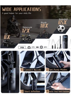 CAFELE Air Compressor Portable Car Air Pump Digital Wireless Car Tyre Inflator 12V 150PSI Tire Air Injector For Bicycle Tire Fill Pump  - Image 5