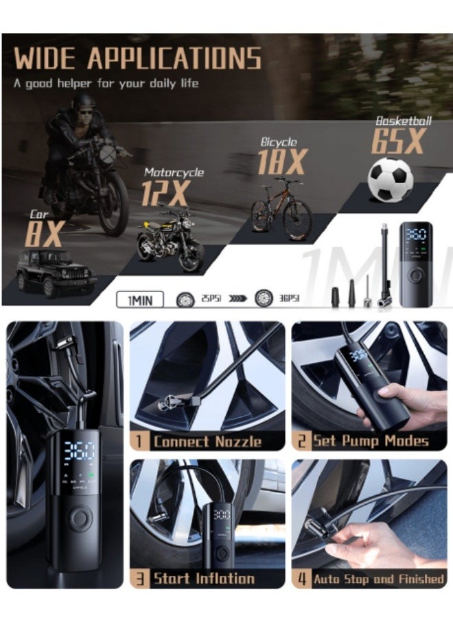 CAFELE Air Compressor Portable Car Air Pump Digital Wireless Car Tyre Inflator 12V 150PSI Tire Air Injector For Bicycle Tire Fill Pump  - Image 5