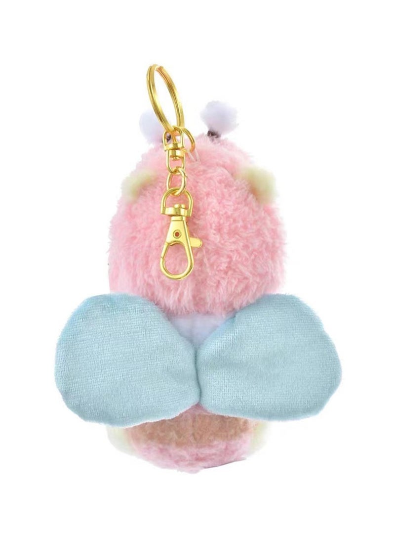 (12cm pink Winnie the Bee) Cute Bee Family Dress Up Series Plush Toy Keychain Backpack Decoration  - Image 4