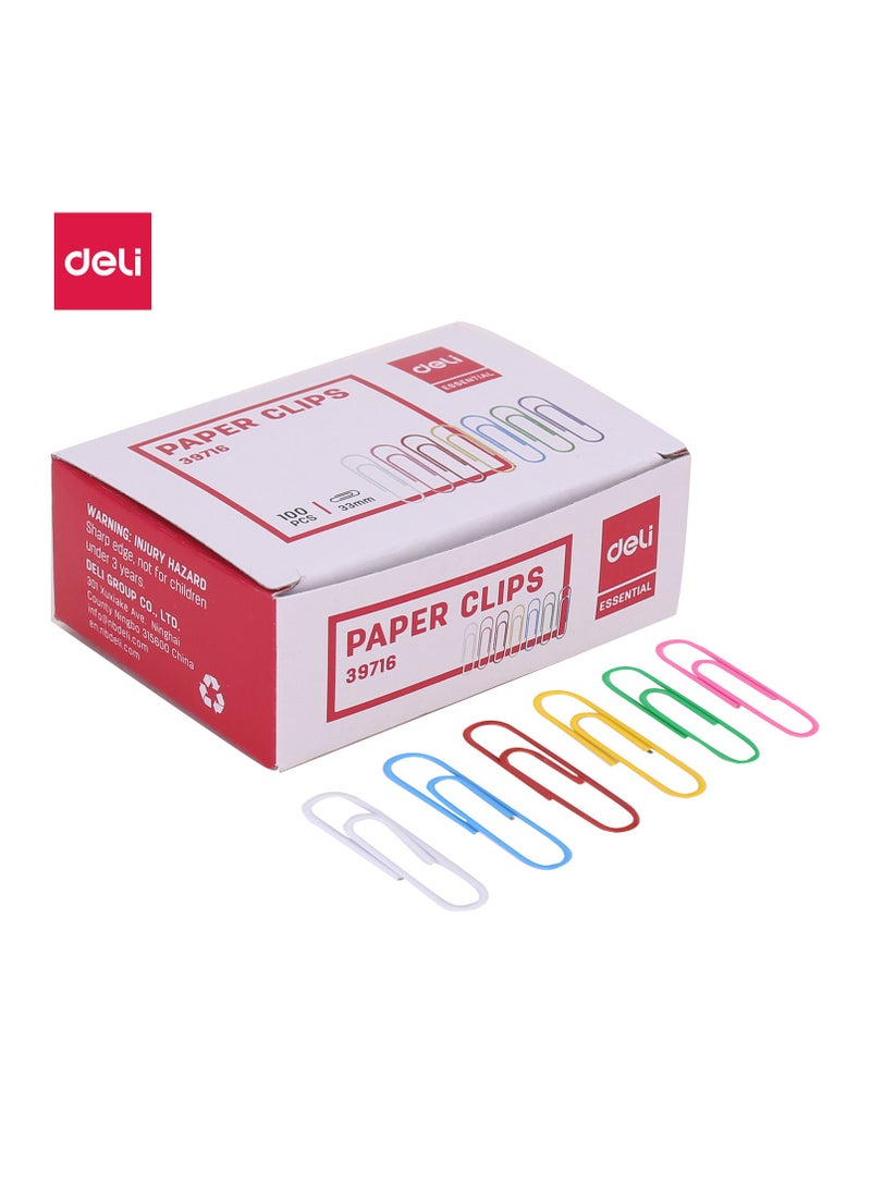 ديلي مشابك ورق ديلي، علبة واحدة - 33 مم، ألوان متنوعة، E39716 - Image 1