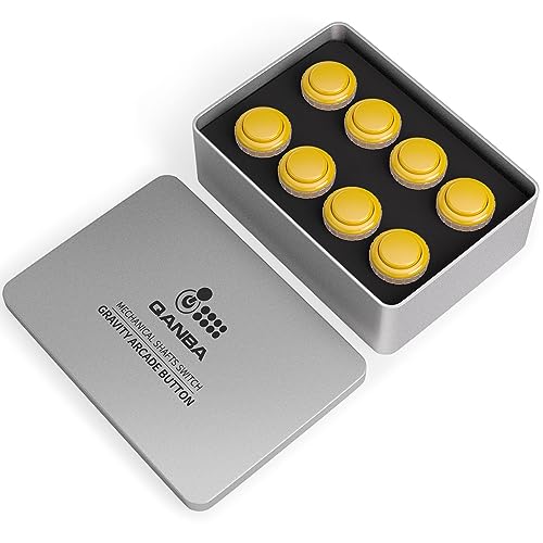 qanba Gravity LX 30mm Mechanical Pushbutton Switch Button Arcade Buttons DIY Kit Boxed Yellow A03 - Image 1
