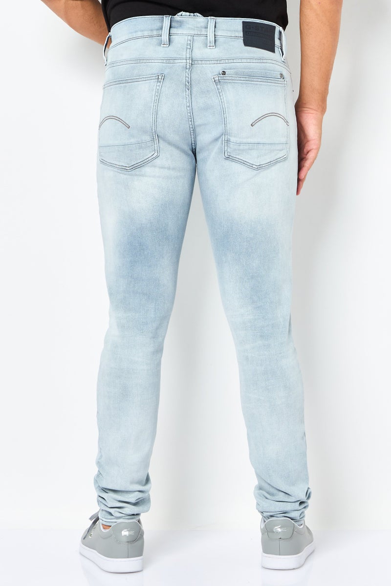 G-Star RAW Men Skinny Fit Washed Stretchable Jeans, Light Blue - Image 4