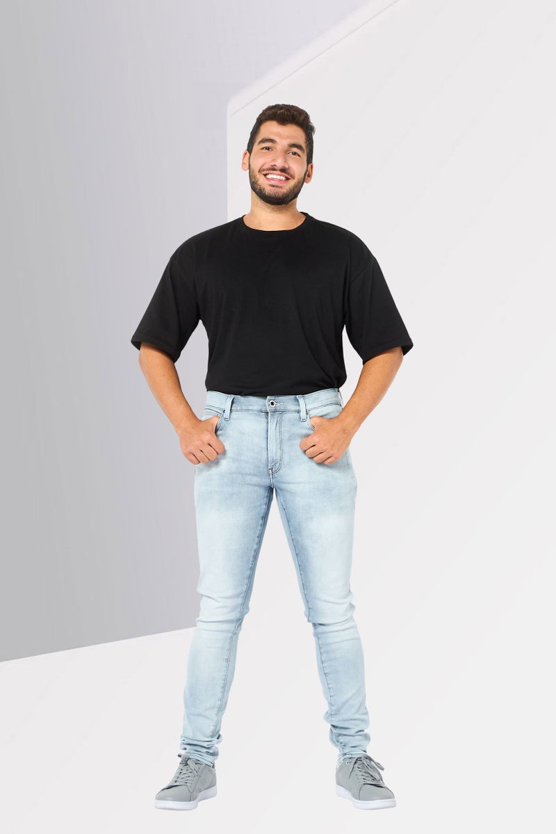 G-Star RAW Men Skinny Fit Washed Stretchable Jeans, Light Blue - Image 2