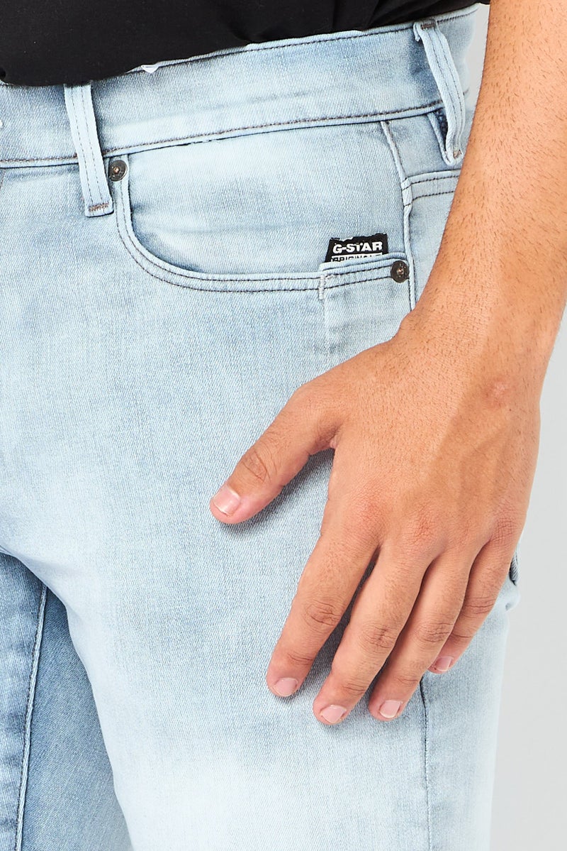 G-Star RAW Men Skinny Fit Washed Stretchable Jeans, Light Blue - Image 3