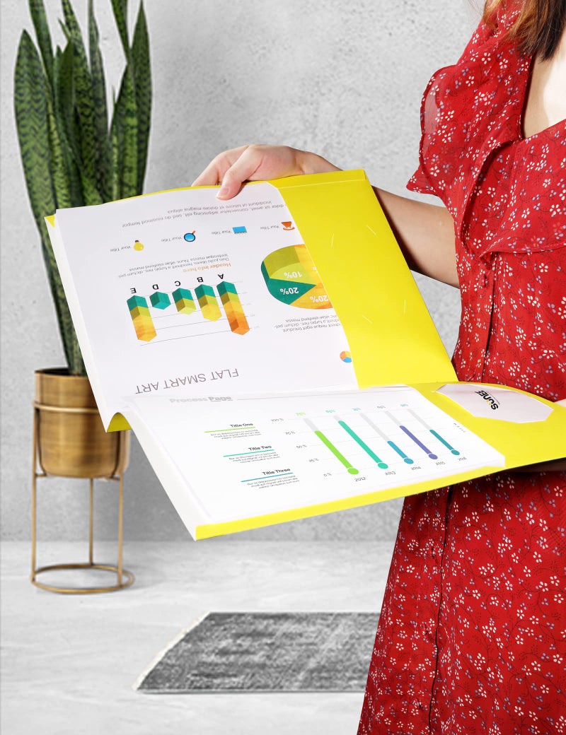 SUNEE Folders with Pockets 3 Hole Punched(50 Pack, Assorted Colors), 2 Pocket Folders Fit Letter Size Paper, Paper File Folder for School Office Home Bussiness - Image 5