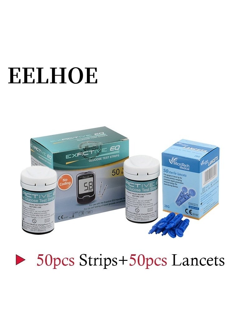 EELHOE Blood Glucose Test Strip ,50 Test Strips And 50 Lancets  - Image 1