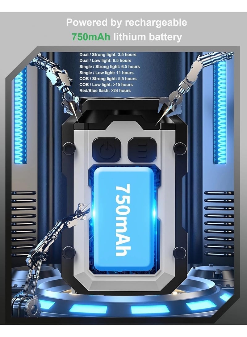 Relex Mini Keychain EDC Flashlight Rechargeable, 1000 High Lumens Super Bright Flash Lights Small Portable Tactical Pocket Torch with Magnet & Clip, 8 Modes,USB C Ipx65 Waterproof - Image 4