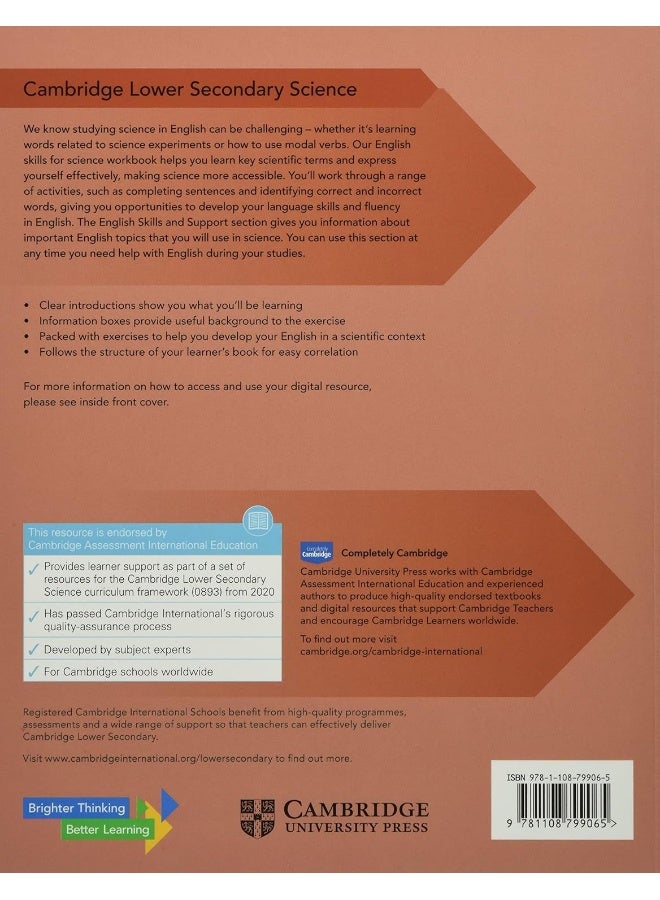 Cambridge Lower Secondary Science English Language Skills Workbook 9 with Digital Access (1 Year) (Cambridge Lower Secondary Science) (2ND) - Image 2
