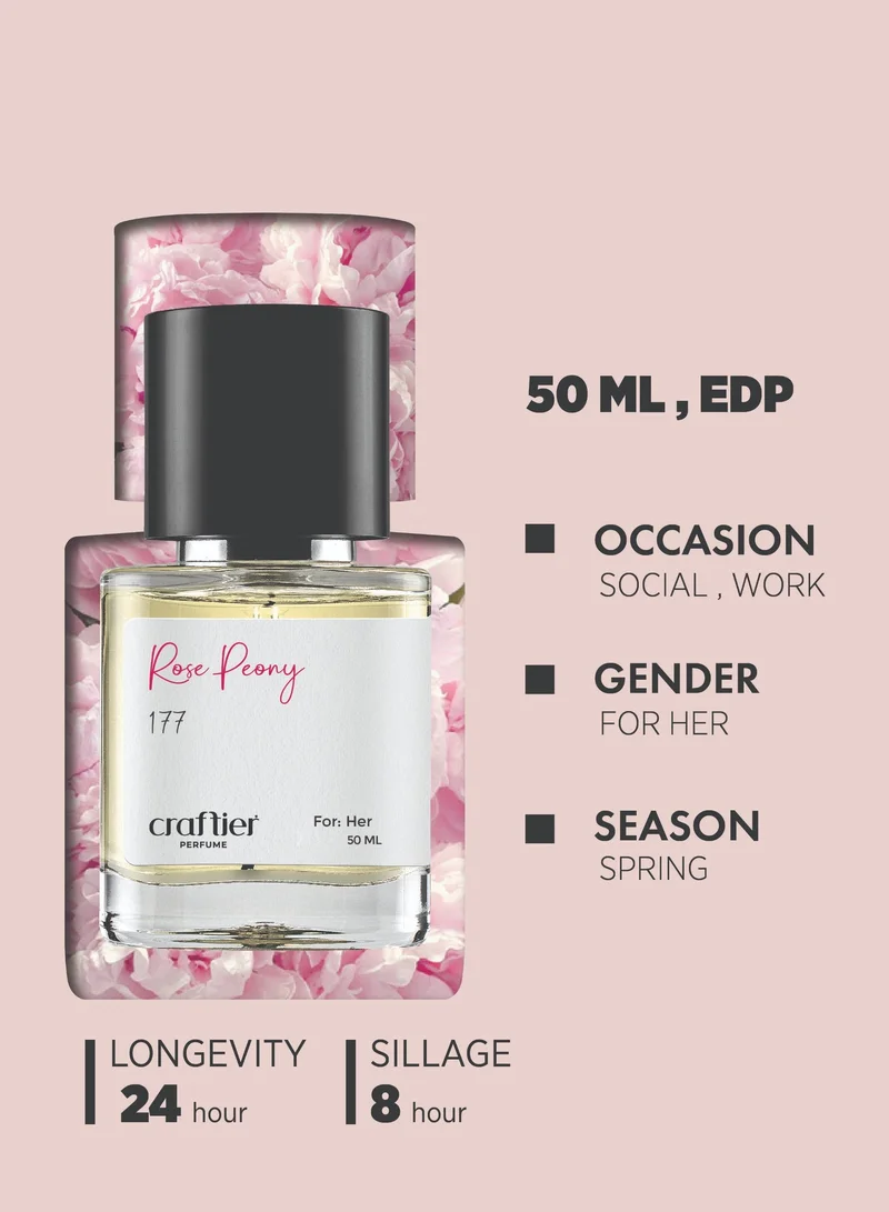 Craftier Perfume Inspired-Miss Blooming Boquet ROSY PEONY - Inspired of-MISS BLOOMING BOUQUET, Eau De Parfum for Women - 50ml, Long Lasting Floral Fragrance Upto 24 Hrs, Travel Size Women's Perfume for Women | Best Price UAE