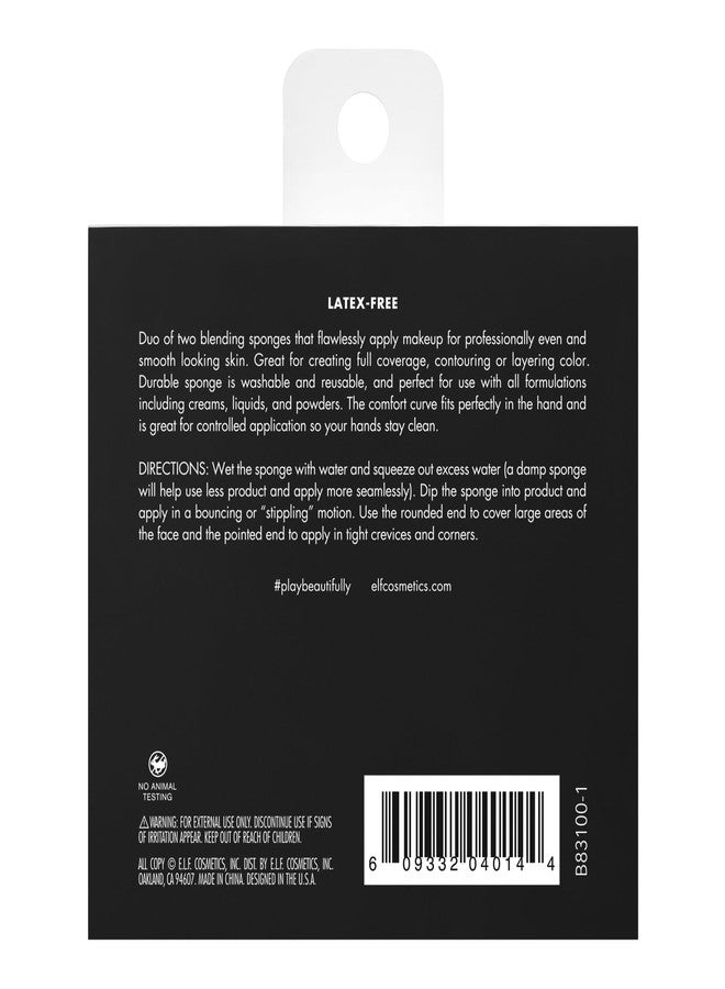 elf زوج إسفنجات الوجه الكاملة من e.l.f، ناعمة، متعددة الجوانب وخالية من اللاتكس لإجراء مزج سهل للكونسيلر، الهايلايتر والمزيد، نباتية وخالية من القسوة - Image 4