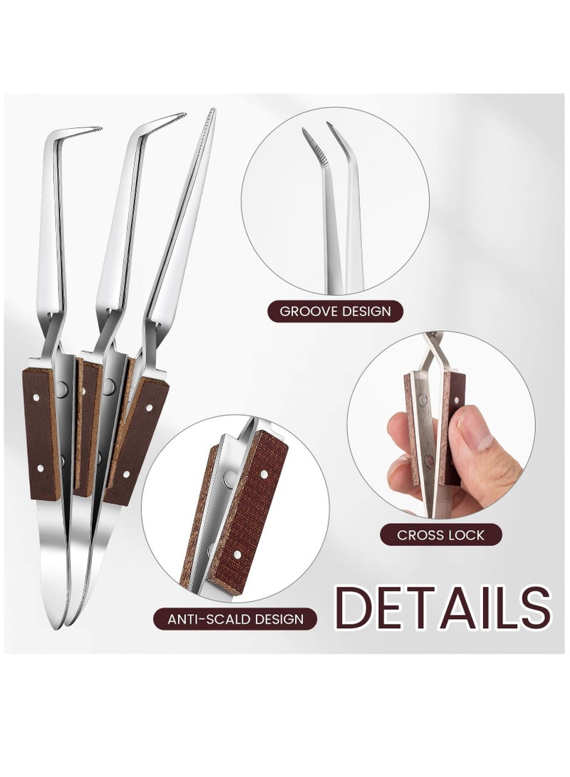 Excefore 6 Pcs Jewelry Soldering Kit Include 2 Honeycomb Soldering Block 1 Copper Tongs 3 Soldering Tweezers, Ceramic Soldering Boards Solder Plate Jewelers Making Melting Casting Tools Supplies - Image 3