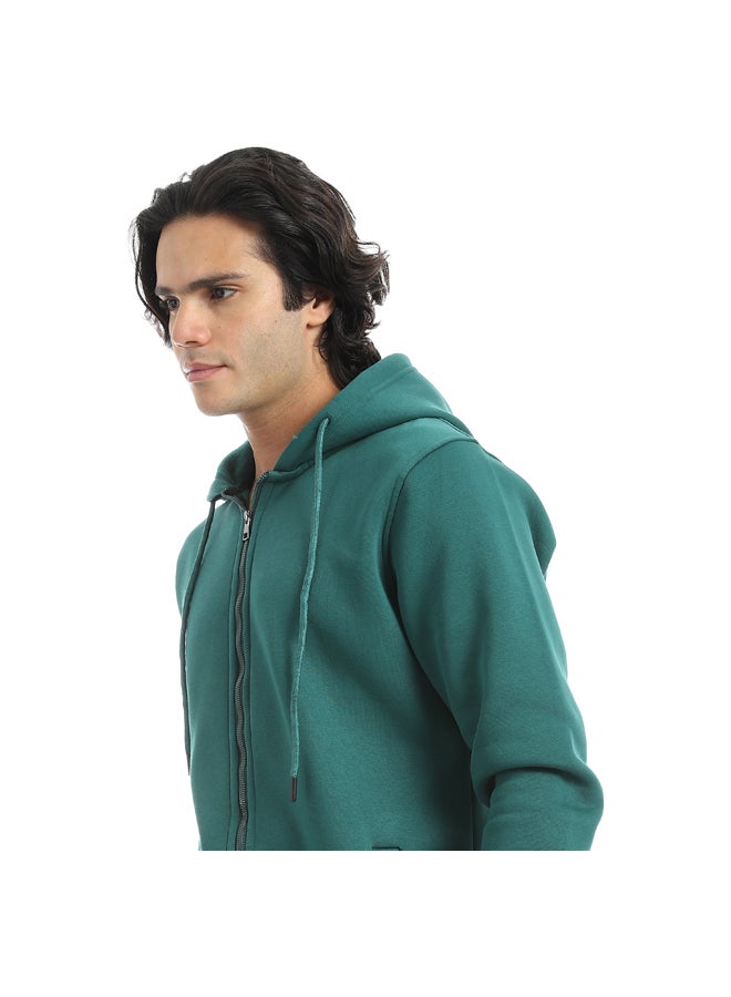 Andora Inner Fleeced For Everyday Use Hooded Zipper Closure Jacket _ Green - Image 4