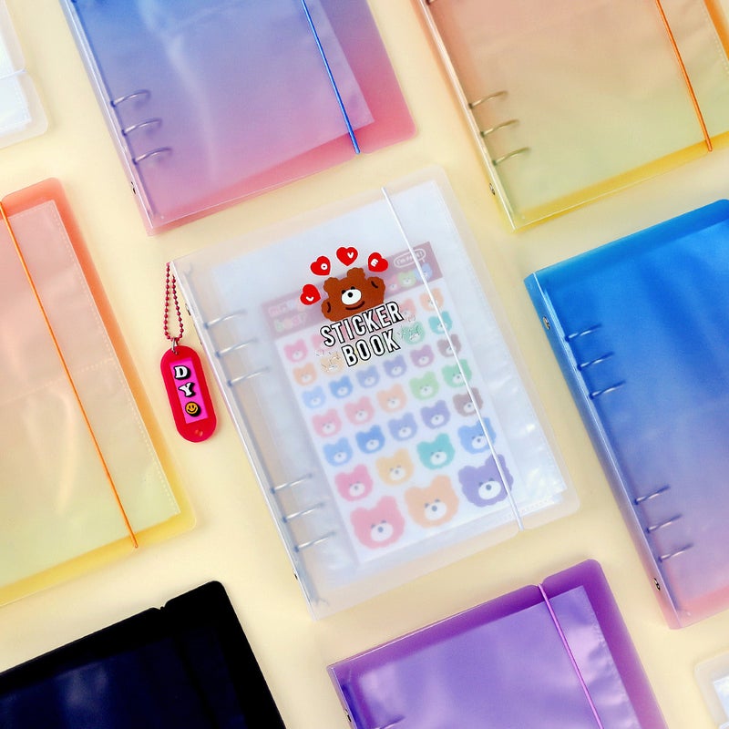 South Korea Wannathis Color Translucent A5 Loose-Leaf 6-Hole Band Case Hand Account Book Po Small Card Book Cover - Image 2