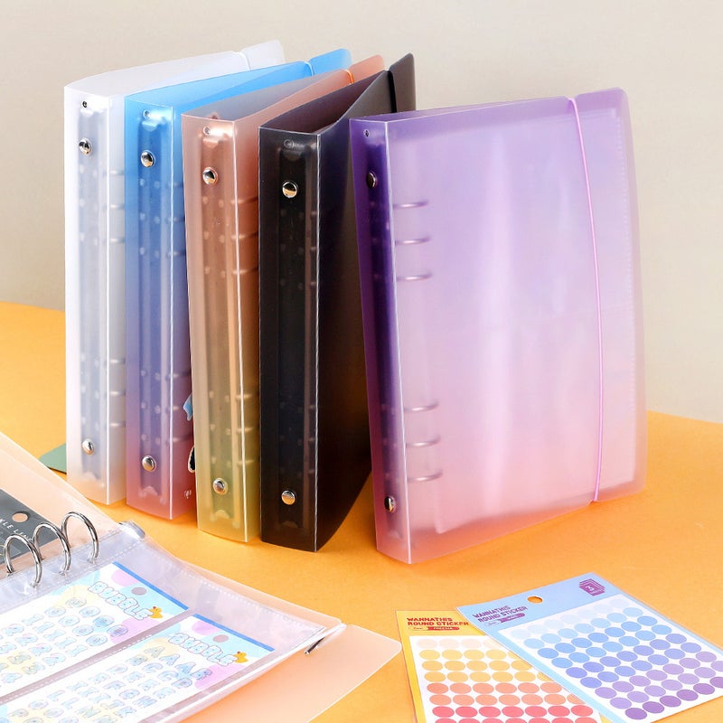 South Korea Wannathis Color Translucent A5 Loose-Leaf 6-Hole Band Case Hand Account Book Po Small Card Book Cover - Image 1