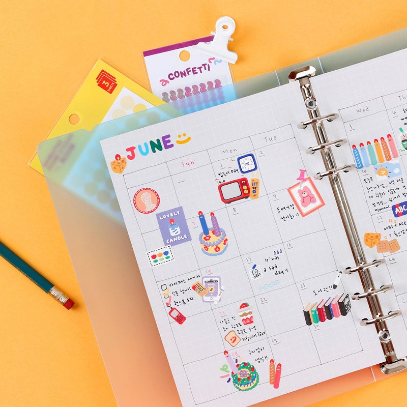 South Korea Wannathis Color Translucent A5 Loose-Leaf 6-Hole Band Case Hand Account Book Po Small Card Book Cover - Image 3