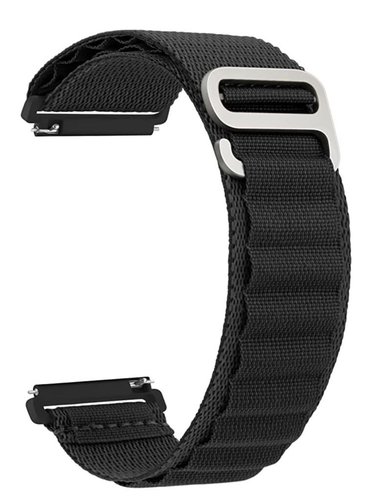 Generic - Alpine Loop 22mm Compatible With Xiaomi Watch S1/S1 Active/Mi Watch, Durable Sport Nylon Strap With Titanium G Hook  Black - Image 1