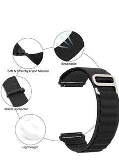 Generic Alpine Loop 22mm Compatible With Xiaomi Watch S1/S1 Active/Mi Watch, Durable Sport Nylon Strap With Titanium G Hook  Black  - Image 2