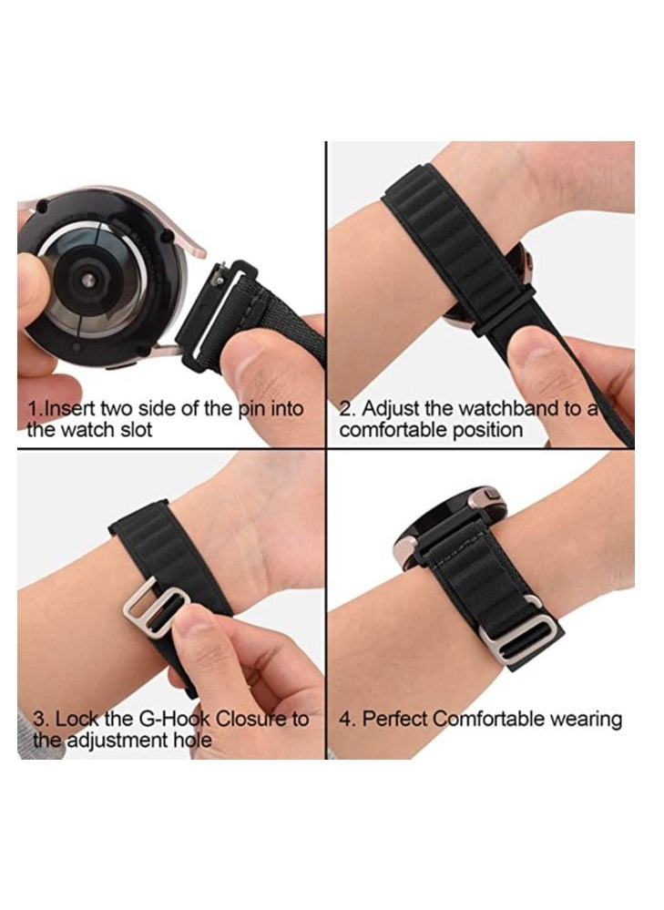Generic - Alpine Loop 22mm Compatible With Xiaomi Watch S1/S1 Active/Mi Watch, Durable Sport Nylon Strap With Titanium G Hook  Black - Image 1