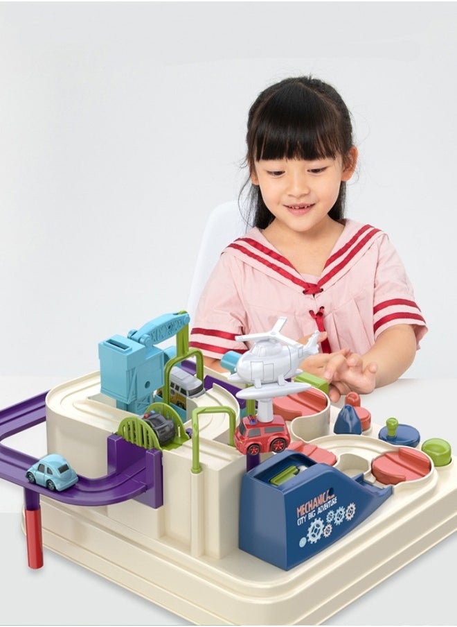 MIXDE - Railway Racing Toys,Children's Rail Car Adventure Games Mechanical Brain Interactive Train Toys - Image 1