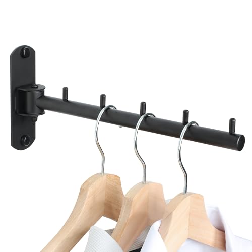 Mooche Swing Clothes Hanger Rack Garment Racks Folding Clothes Bar Wall Mounted 180Rotation Laundry Drying Rack 304 Stainless Steel Space Saving for Laundry Room Bedroom Balcony 945 Long - Image 1