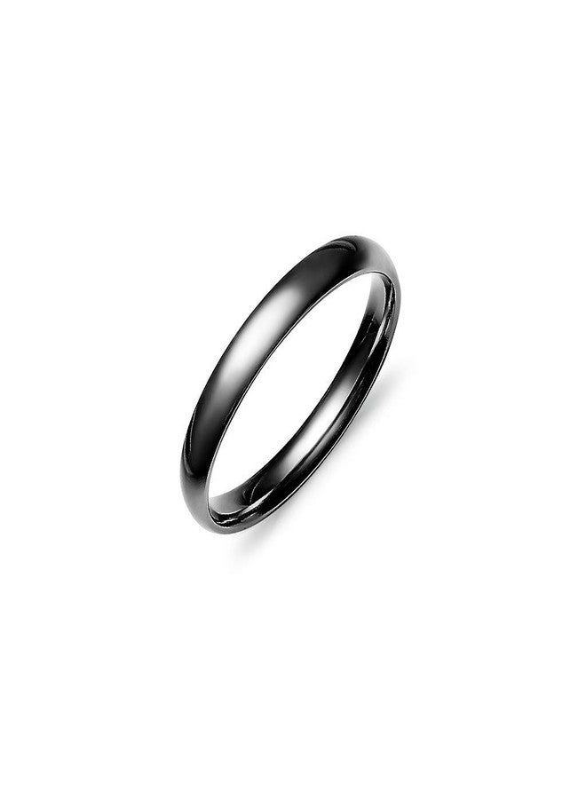 SILVERLINE JEWELRY 3mm Stainless Steel Classical Plain Comfort Fit Unisex Wedding Band Ring,Black Tone Size 11.5 - Image 1