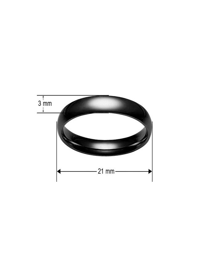 SILVERLINE JEWELRY 3mm Stainless Steel Classical Plain Comfort Fit Unisex Wedding Band Ring,Black Tone Size 11.5 - Image 5