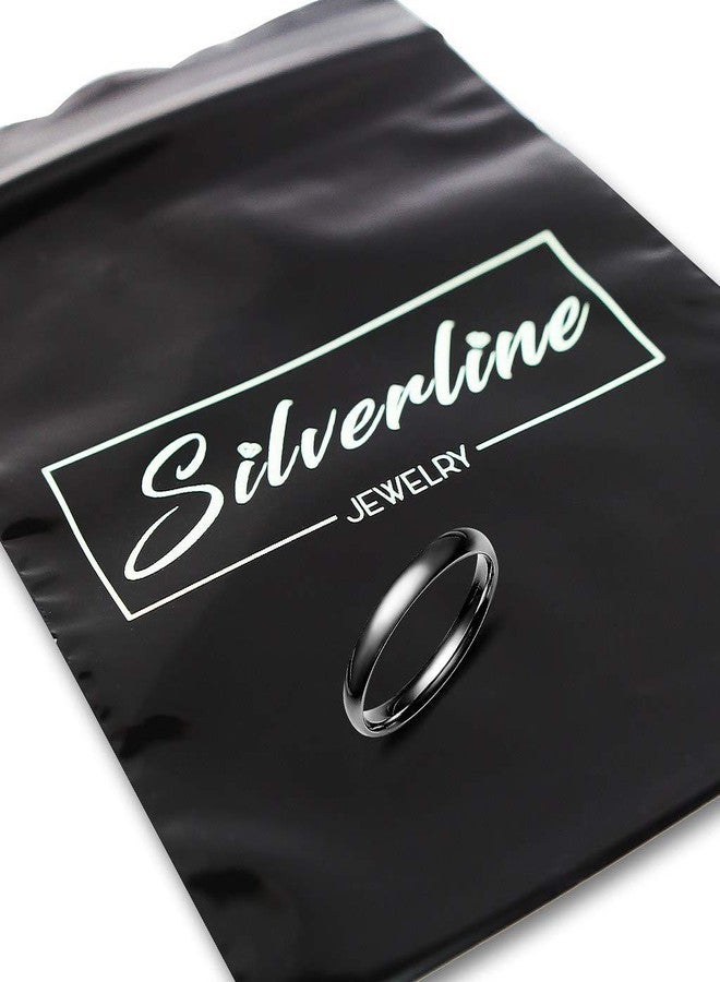 SILVERLINE JEWELRY 3mm Stainless Steel Classical Plain Comfort Fit Unisex Wedding Band Ring,Black Tone Size 11.5 - Image 4