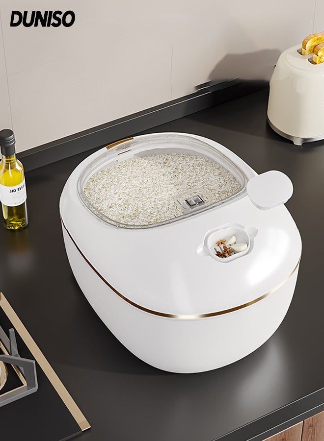 DUNISO Rice Dispenser, Sealing 5KG Rice Containers Storage,Multifunctional Moisture Insect-proof Rice Container, Sealed Household Grain Storage Bucket for Kitchen with Free Measuring Cup ﻿ - Image 1